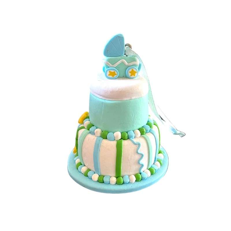 Baby Boy Mini Cake Ornament Cake Topper Decoration 2 3/4" H gallery