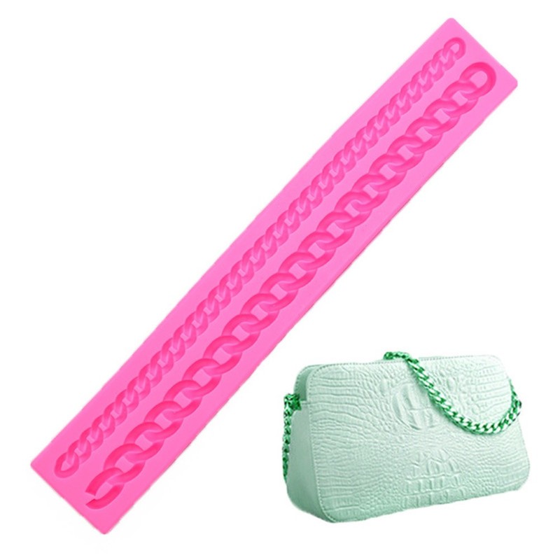 Set of 2 Reusable Silicone Chain Shape Cake Molds Pink Fondant Decorating gallery