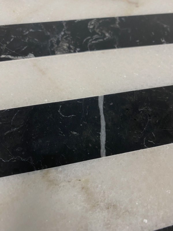 Vetta Home Black/White Striped The Disco Marble Cake Stand 12" Dia gallery
