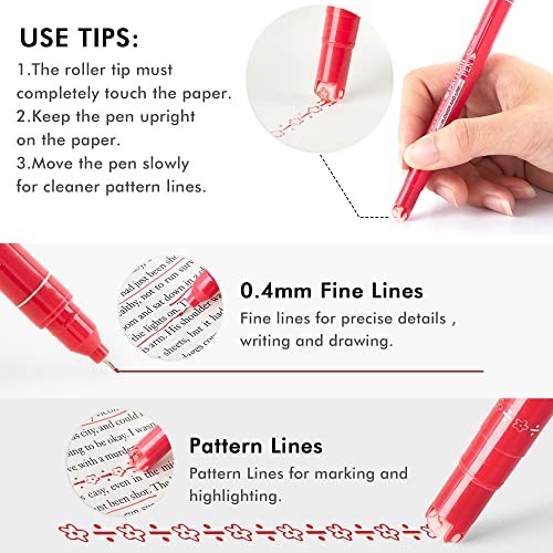 10 Colors Curve Highlighter Pens Set, 10 Pattern Tip + Fine Tip (10 vibrant) gallery
