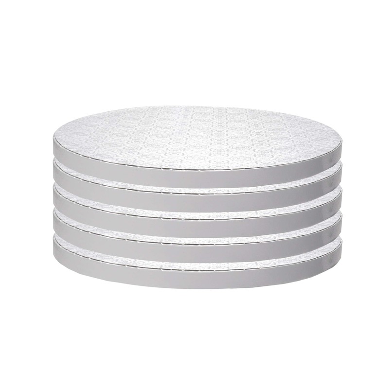 O’Creme Cake Board, White Round Cake Circles with Gorgeous Design, Sturdy