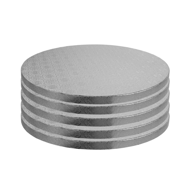 O’Creme Cake Board, Silver Foil Round Cake Circles with Gorgeous Design, Stur…