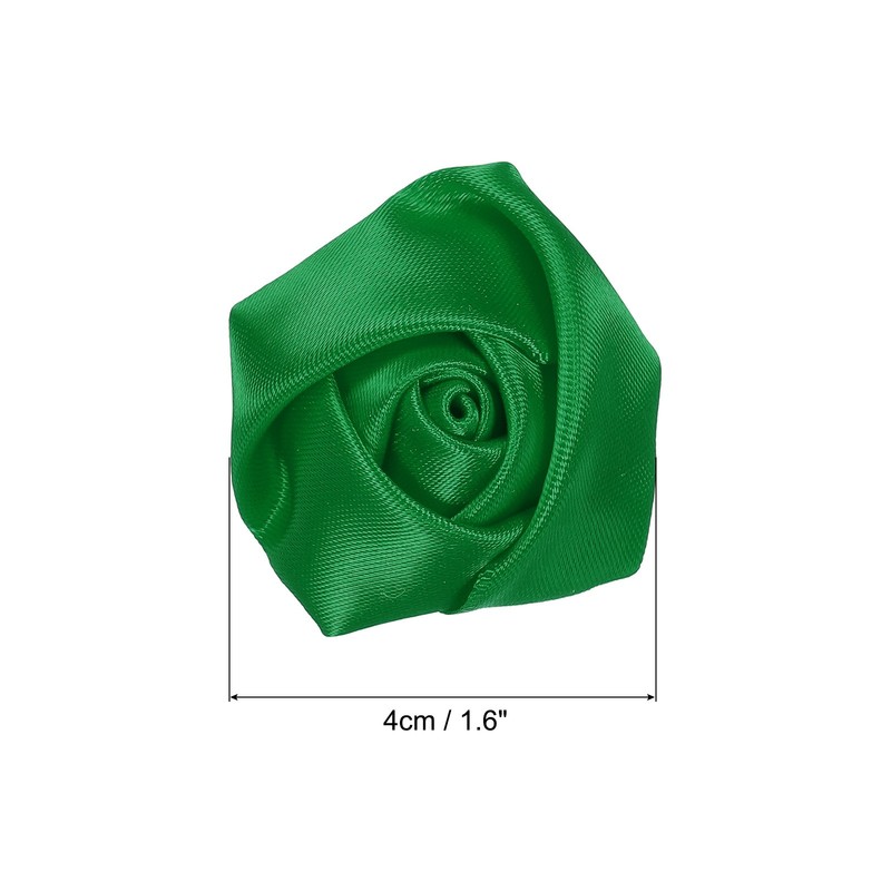 20Pcs Artificial Flowers Roses Heads Satin Rose Fabric Flowers Green gallery