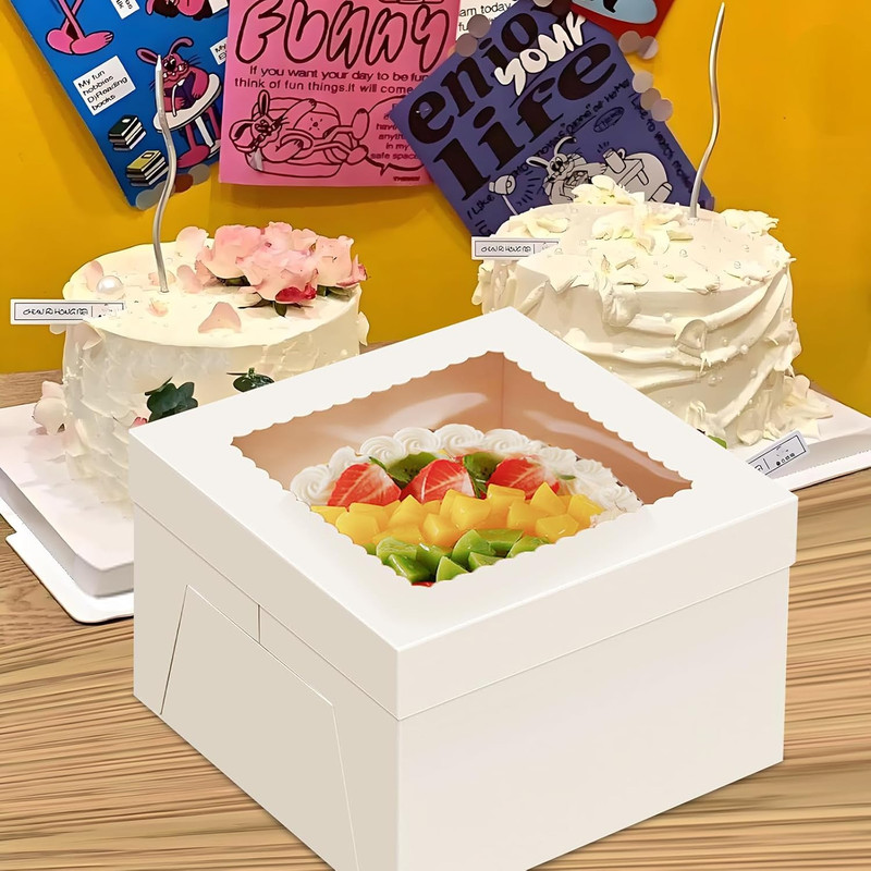 20 Pack 12X12X6 Cake Boxes with Boards 10 Pcs Cake Boxes 10 Pcs Cake Boards July gallery