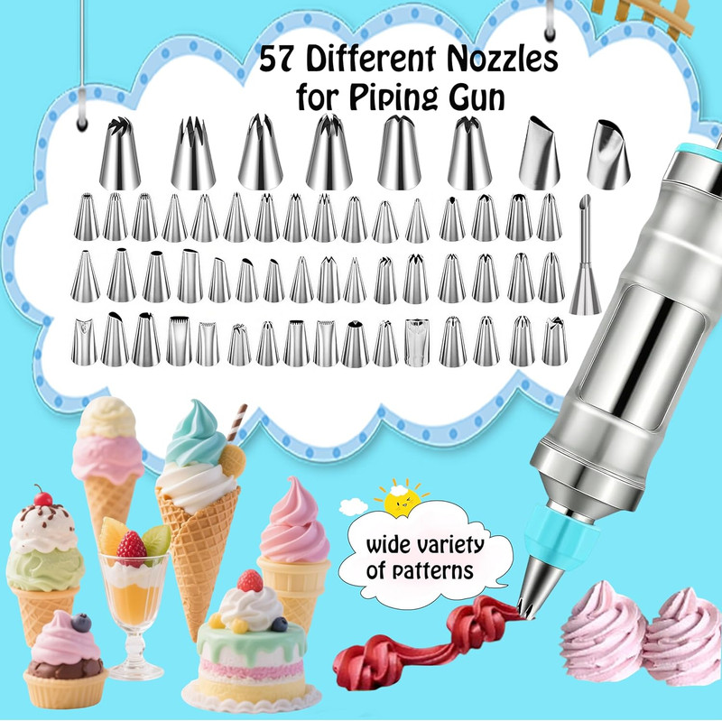209 PCS Cake Decorating Kit with Dessert Decorating Syringe Set,Baking Supplies- gallery