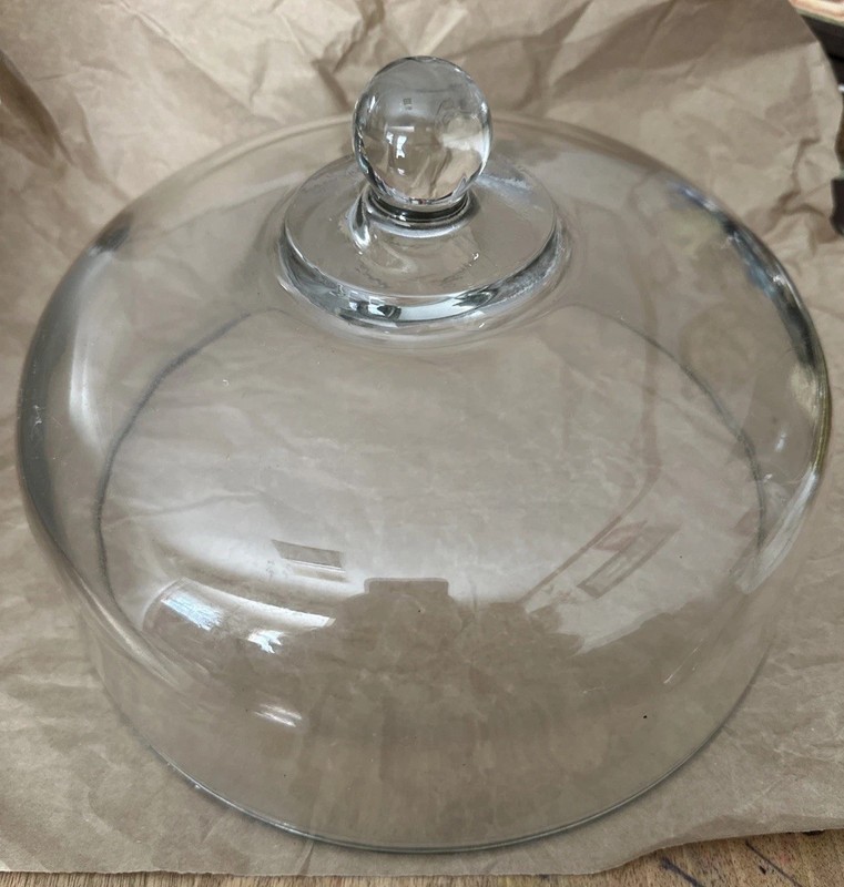 Clear Glass Cake Plate Dome Cover Lid Knob Handle Thick *Cover Only ,11”