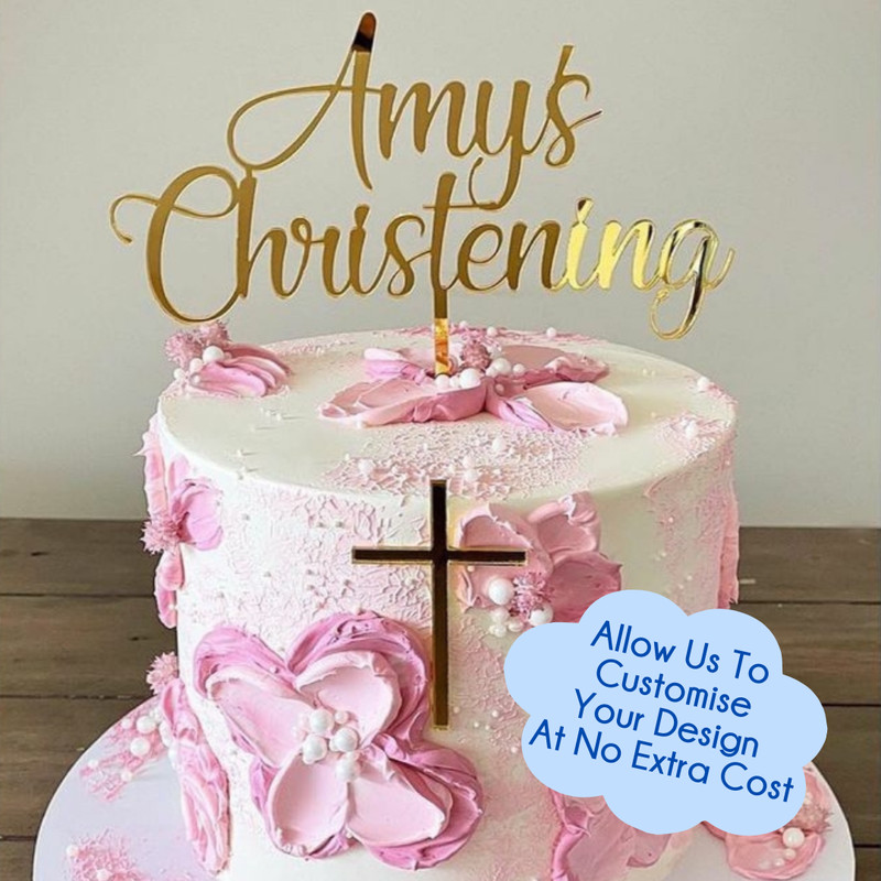 Personalised | Customised Acrylic Cake Topper | Christening | Wedding | Baptism