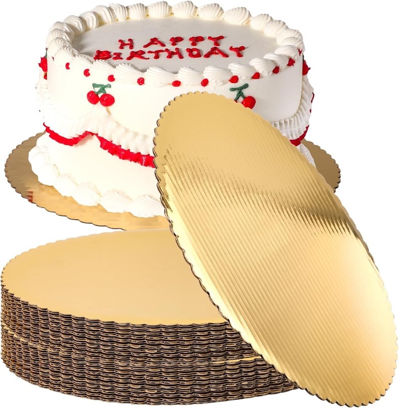 20 Pack 14" Gold Cake Circles - Greaseproof Cardboard Rounds gallery