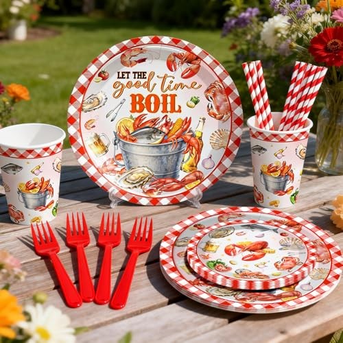 205pcs Seafood Boil Party Supplies-Serves 25, All-in-one Shrimp Boil Party gallery