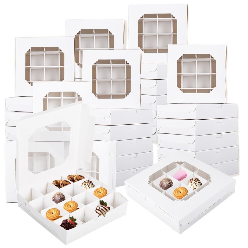 20 PCS 16 Compartment White Pick Mix Sweet Box Insert Window Sampler Board