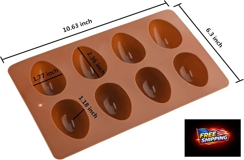 8 Cavity Silicone Egg Pan, Egg Tray, Egg Shape Ice Tray, Silicone Pan for Cake D gallery