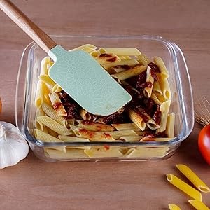Silicone Spatula set of 2 with wooden handle and stunning pattern (Red) gallery