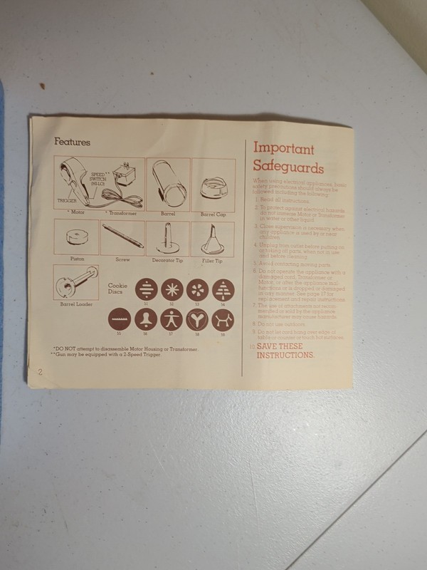 VTG Sears Fun Gun Electric Cookie Press 82505 Complete Box Manual 9 Disks WORKS gallery