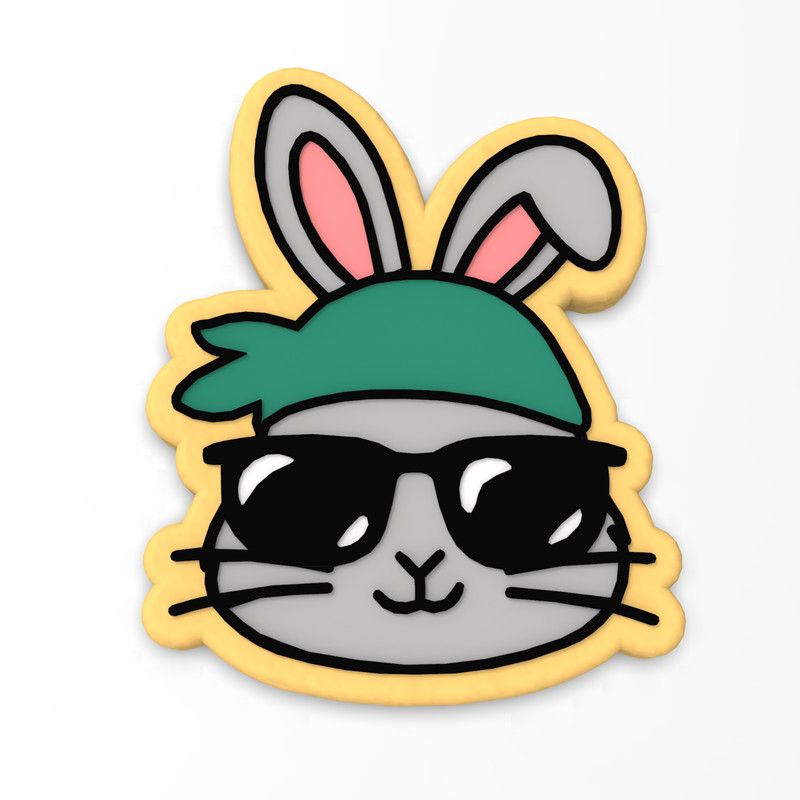Rabbit Rapper Cookie Cutter & Stamp #1 | Spring Basket Bunny Easter Thug Glasses gallery