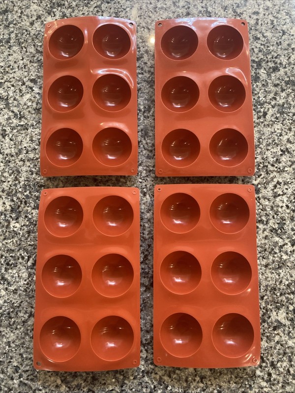 Set Of 2 -6- Cavity Silicone Cake Mold Chocolate Bombs Mold 3″ Half Ball Sphere