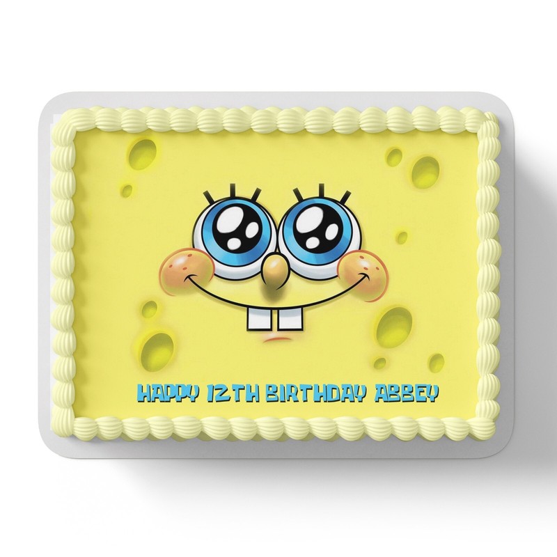Spongebob Squarepants Rectangle Square A4 A3 Edible Icing Cake Topper