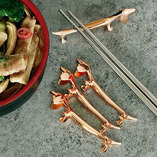Pack of 5 Zinc Alloy Chopsticks Spoon Forks Knives Tableware Rest SetRose Gol... gallery