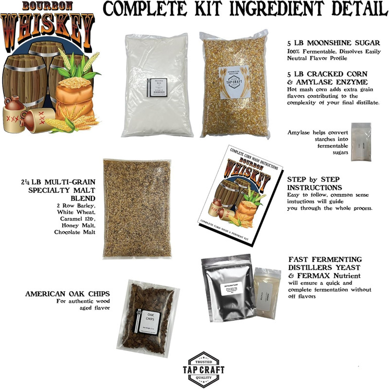 Beginner Bourbon Recipe Mash and Fermentation Kit - Make Your Own Bourbon at Hom gallery