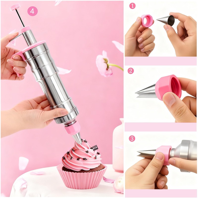 208 PCS Cake Decorating Kit,Baking Supplies with Dessert Decorating Syringe S... gallery