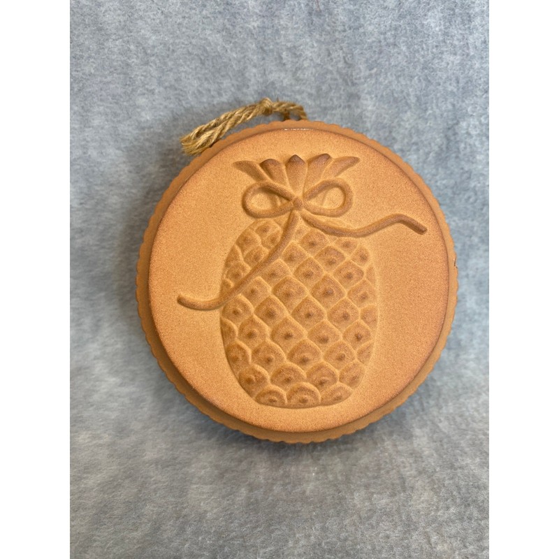 Terracotta Pineapple Embossed Vintage Mold Round Hanging Kitchen Decor Rustic