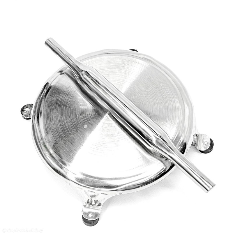 Indian Traditional Stainless Steel Classic Heavy Chakla -Belan Rolling Pin Set gallery