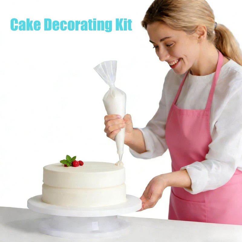 69 PCS Cake Decorating Kit, Baking Supplies - 12'' Cake Stand Turntable with ... gallery