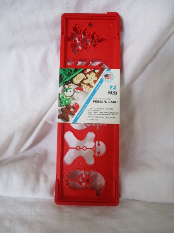 Hutzler Red Press ‘n Bake Santa’s Kitchen 6 Holiday Shapes Cookie Cutter