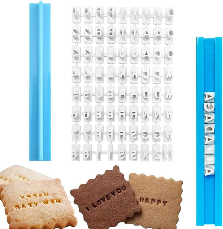 Pack of 72 Alphabet Number Letter Cookie Stamp Set Biscuit Fondant Decorating Ba gallery