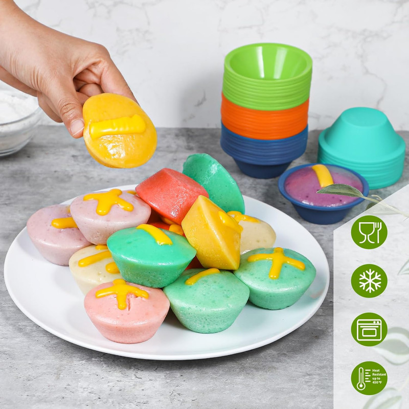 36 Pcs Platinum Silicone Puto Molder Filipino Medium-Size, 2.75" Reusable Kutsin gallery