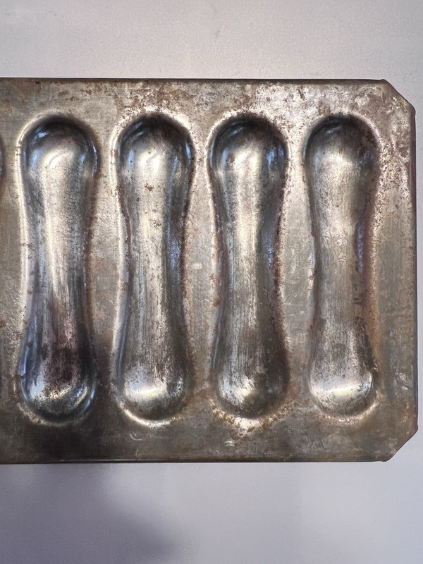 Cigar Shaped Chocolate or Candy Mold 10 Bars Metal Made in France gallery