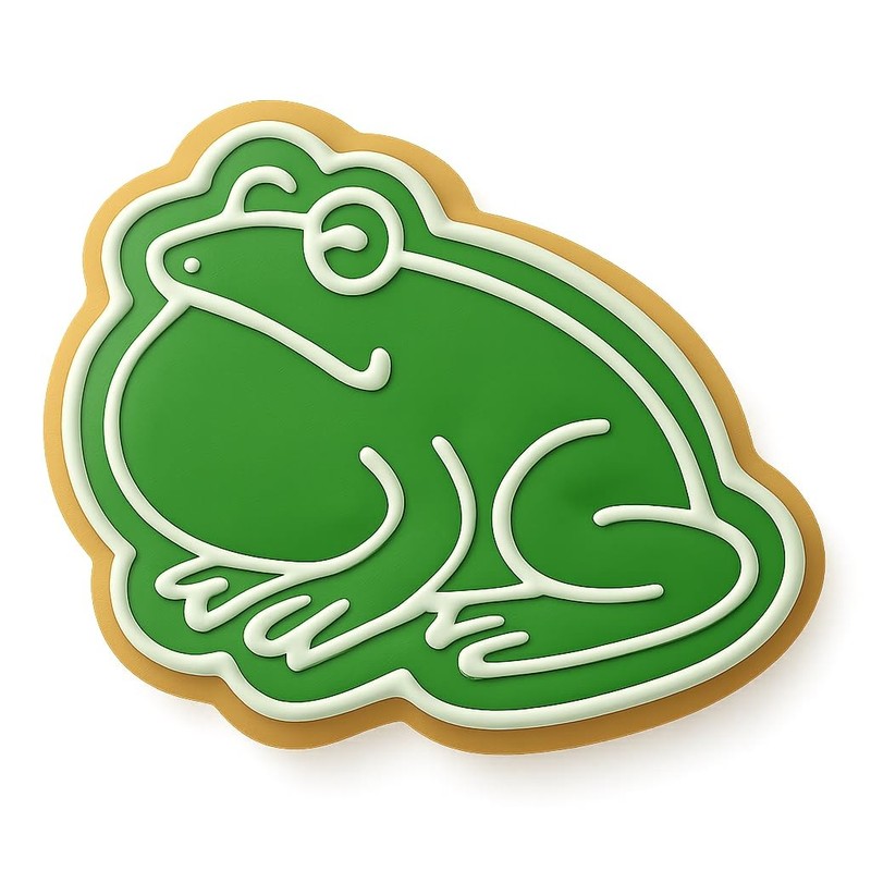 Resting Croaking Toad Cookie Cutter & Stamp - 4x3.2 Fun Kitchen Baking gallery