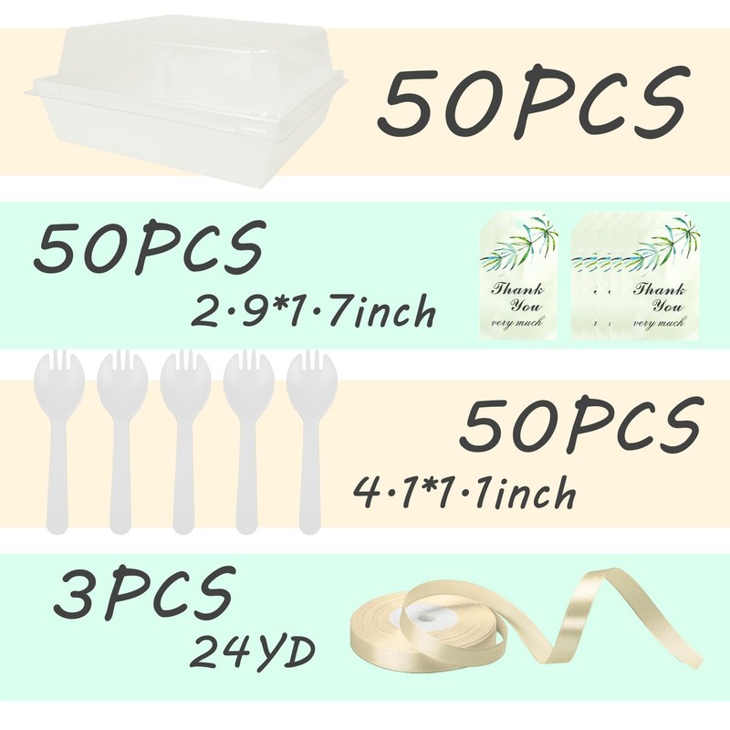 50 PCS Charcuterie Boxes with Clear Lids, 5.3 * 5 * 2.5 Inches Bakery To Go F... gallery