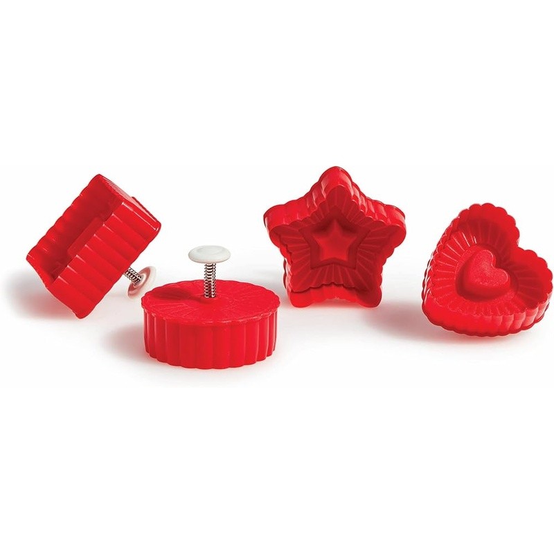 Thumbprint Cookie Cutters Set of 4 Embossed Stamp Baking Tools Dishwasher Safe gallery