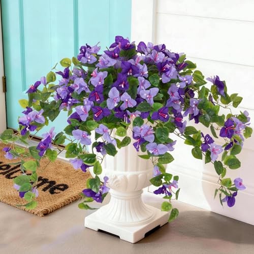 Faux Bougainvillea Artificial Flowers Plants for Outdoor Spring 2 Pcs Mix 1