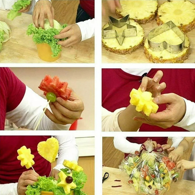 Fruit Molds Stainless Steel Heart Flower Round Star Cutter Set gallery