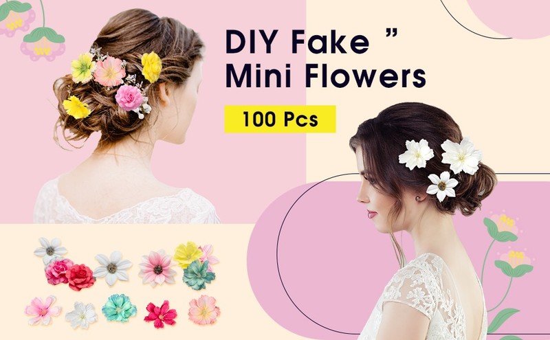 Hote 100 Pcs Spring Assorted Small Flower Decorative Fake Flower Heads gallery
