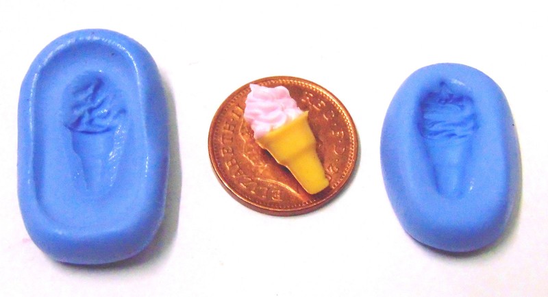 Dolls House Ice Cream Mould Reusable 2 Part Silicone Rubber 1:12 Scale tumdee
