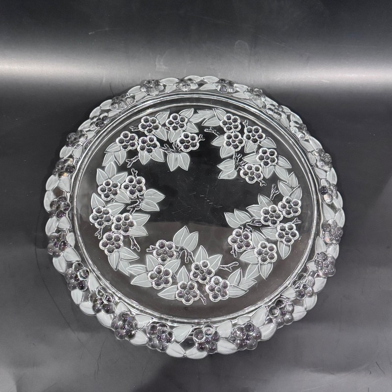 Walther Glas by Mikasa Carmen Cake Plate Stand Frosted Floral Retired Pattern