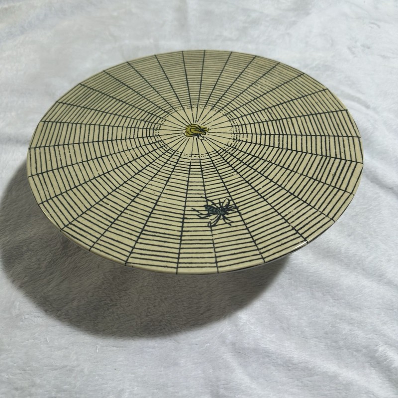 John Derian x Target Beige Spider Web Cake Stand Halloween Decor Scary Goth New