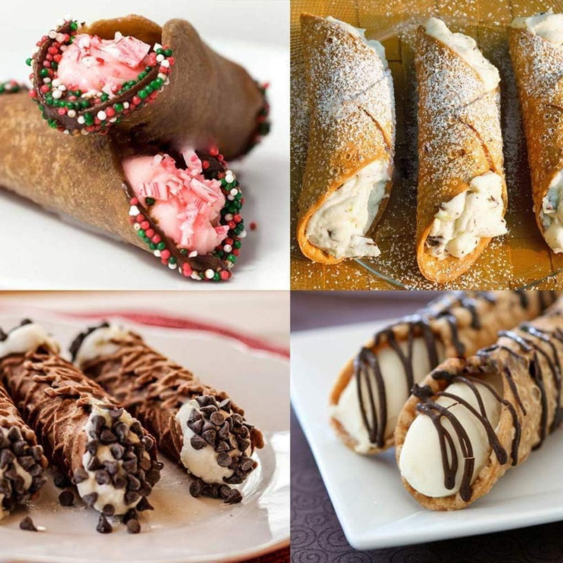 15 Pcs Stainless Steel Cannoli Tubes Set,Non-Stick Cone Cream Horn Molds and Dia gallery