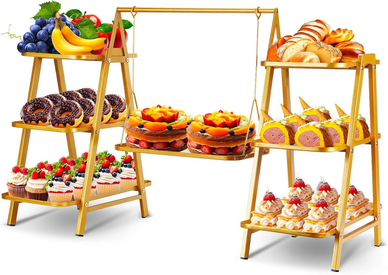 Metal 3 Tier Cupcake Stands, Large Capacity Serving Removable Tray Dessert Stand