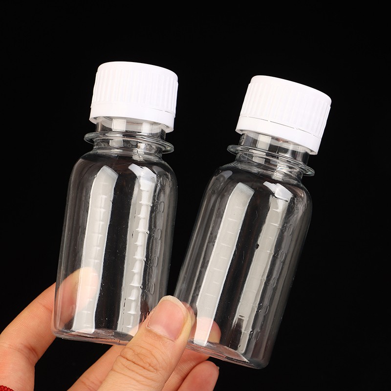 5Pcs 60ML Small Plastic Bottles Ginger Shot Bottles With Caps Mini Juice Bottles