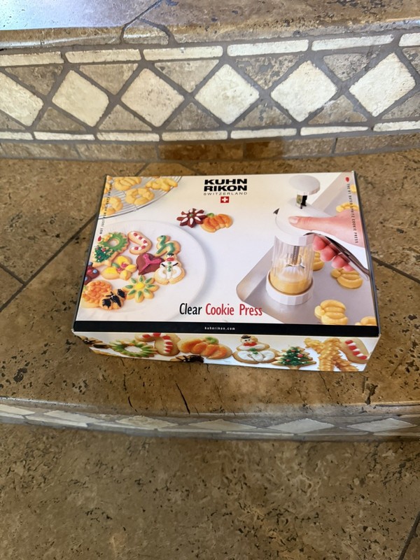 Kuhn Rikon Clear Cookie Press 14 Disks Model 2460 Original Box & Instructions