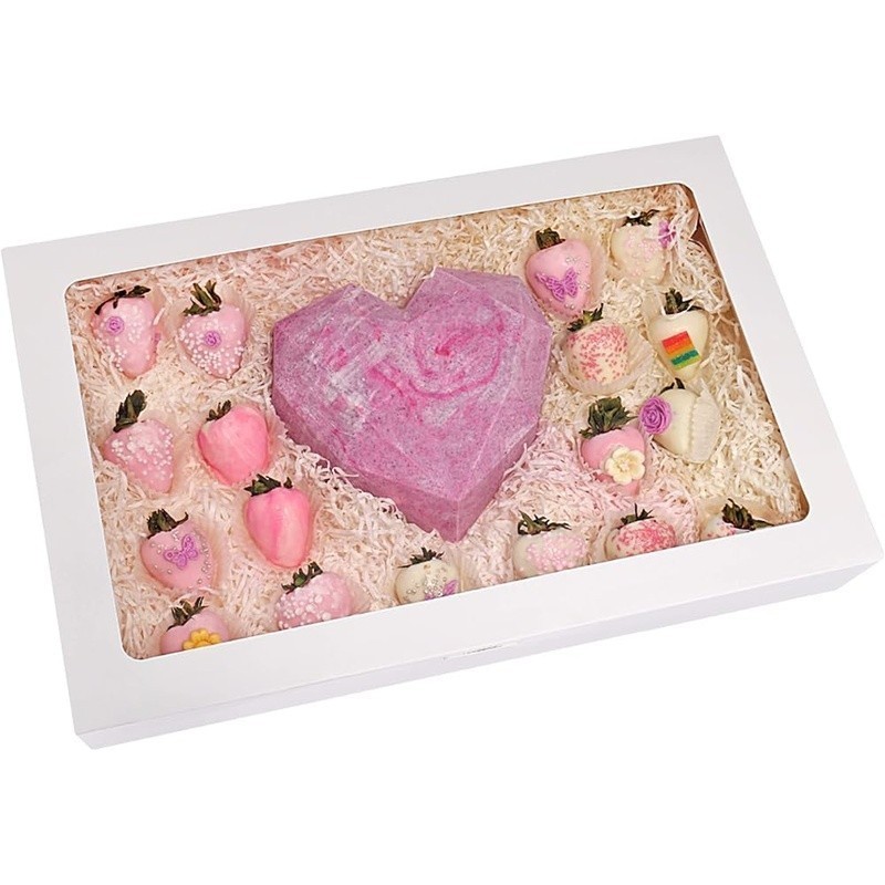 Durable Bakery Boxes Easy Assembly Popup Window Cardboard Pastry Display New gallery