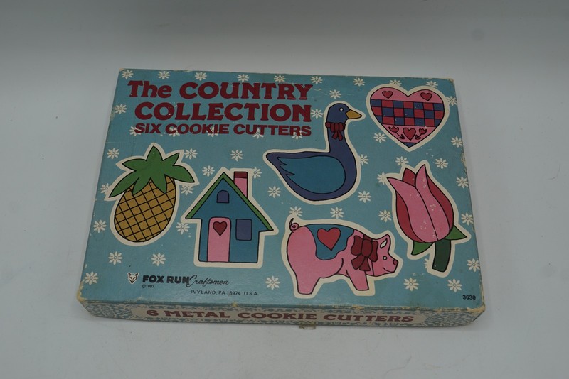 Vintage Fox Run Craftsmen The Country Collection 6 Metal Cookie Cutters Set 1987