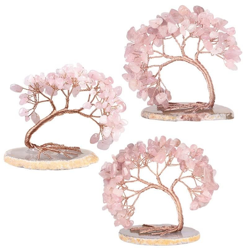 Sumgiftforall Handmade Crystal Money Tree On Agate Slice Tree Of Life Bonsai gallery