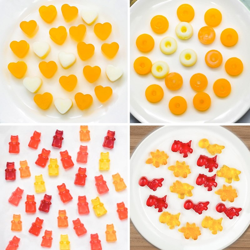 Gummy Bear Candy Molds Silicone, Mini Gummy Molds with 2 Droppers, Food Grade... gallery
