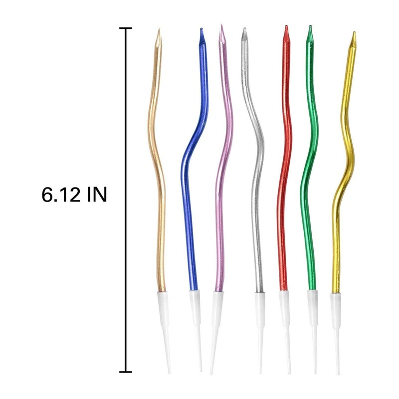 48 Count Silver Spiral Metallic Birthday Candles, Cake Candles, Birthday... gallery