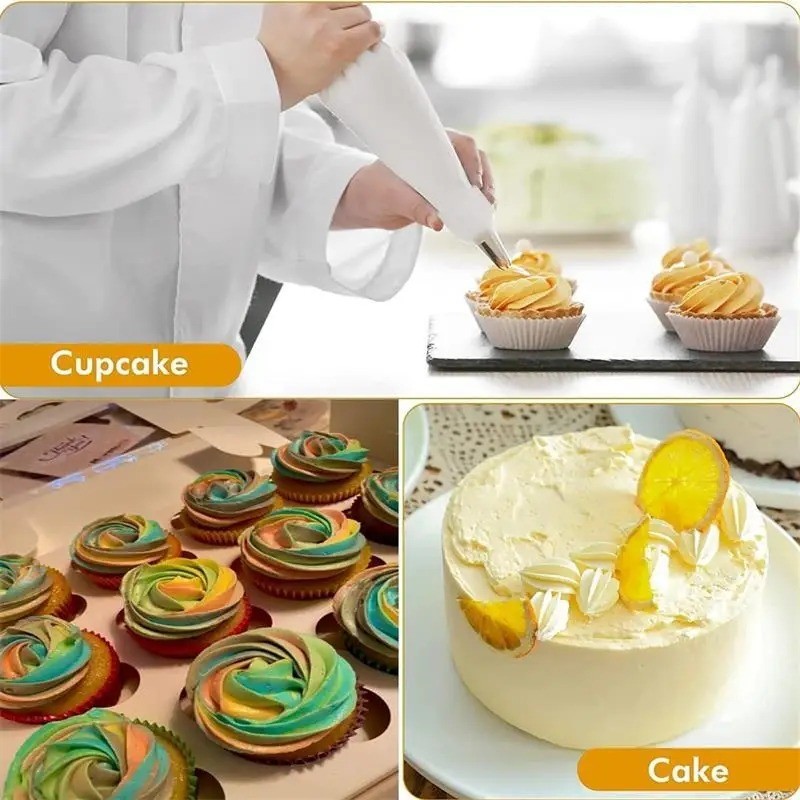 Piping Bags and Tips Set, 100Pcs 12 Inch Pastry Bags Icing Bags Disposable gallery