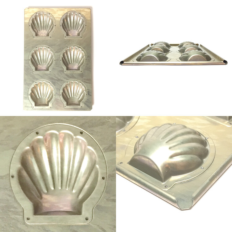 Chiyoda Metal Scallops Mini Cake Madeleine Mold 6P Baking Sheet Oven gallery